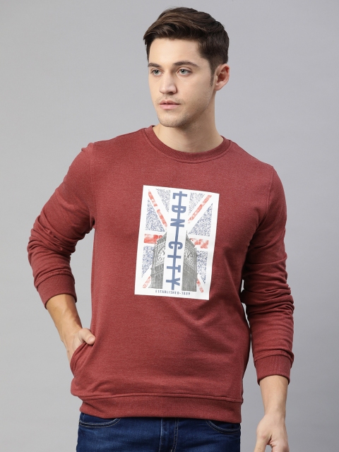 

Peter England Men Maroon Printed Sweatshirt