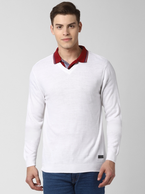 

Peter England Men White Solid Pullover Sweater