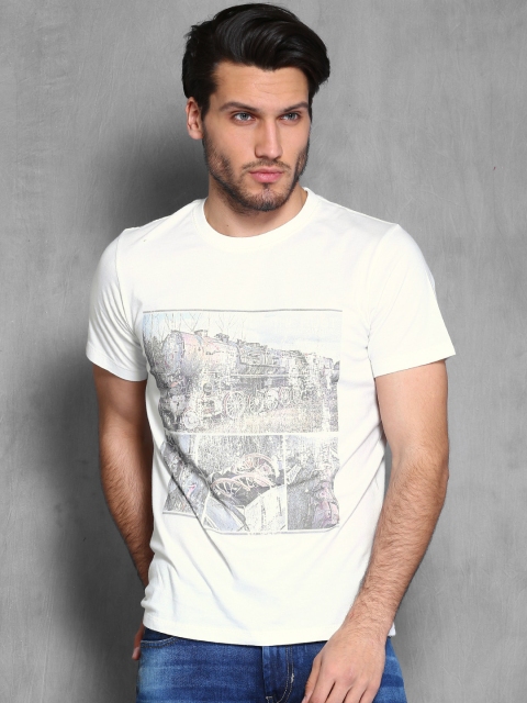 

WROGN Off-White Printed T-shirt