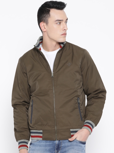 

Duke Men Brown Self Design Insulator Varsity Jacket