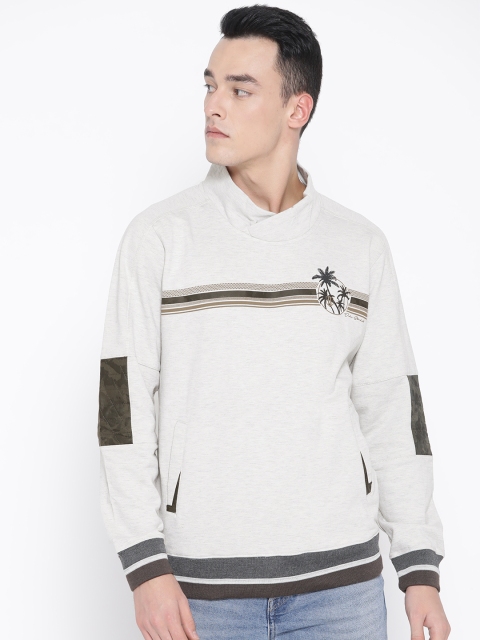 

Duke Men Grey Melange Solid Sweatshirt