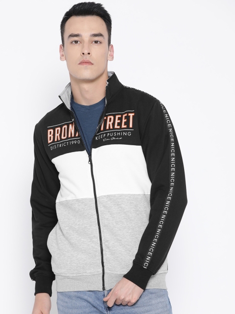 

Duke Stardust Men Black & Grey Melange Colourblocked Sweatshirt