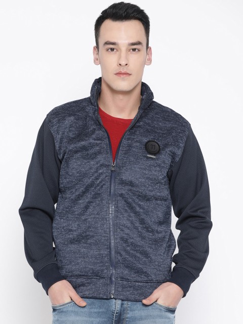 

Duke Men Navy Blue Self Design Sweatshirt