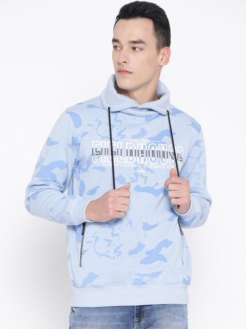 

Duke Men Blue Printed Sweatshirt