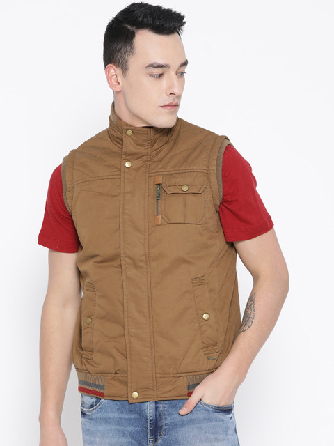 

Duke Men Brown Solid Padded Jacket