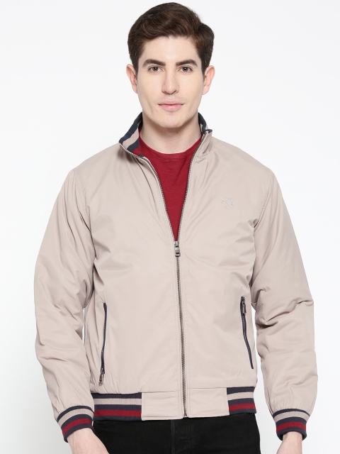 

Duke Men Beige Solid Bomber Jacket