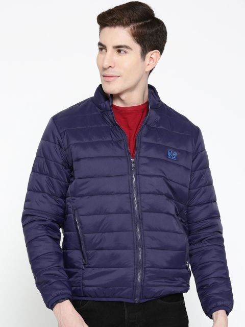 

Duke Men Navy Blue Solid Puffer Jacket