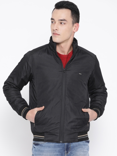 

Duke Men Black Self Design Insulator Bomber Jacket