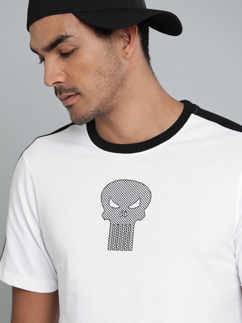

Kook N Keech Marvel Men White Punisher Printed Detail Round Neck T-shirt