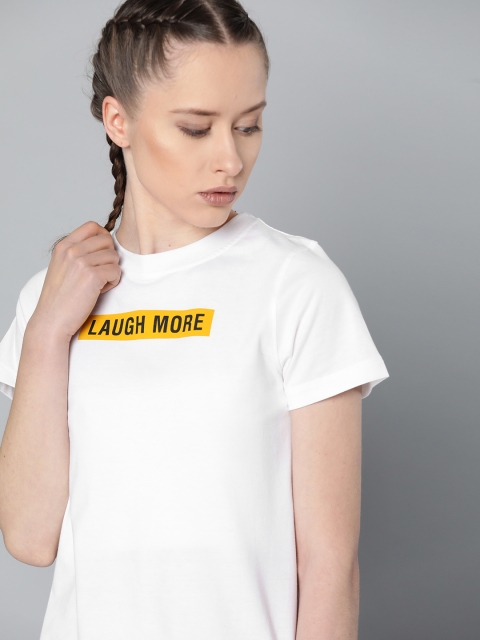 

Kook N Keech Women White Solid Round Neck T-shirt, Off white