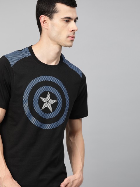 

Kook N Keech Marvel Men Black Blue Printed Round Neck T-shirt