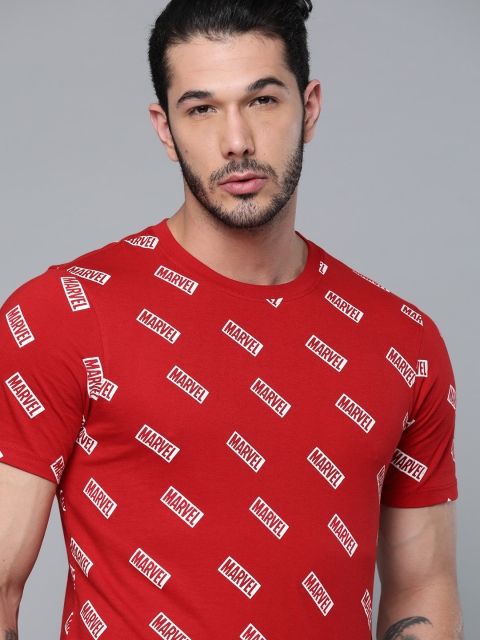 

Kook N Keech Marvel Men Red & White Printed Round Neck T-shirt
