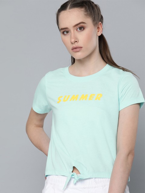 

Kook N Keech Women Blue & Yellow Printed Round Neck T-shirt