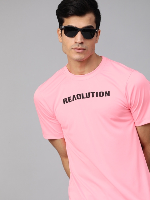 

Kook N Keech Men Neon Pink & Black Printed Round Neck T-shirt