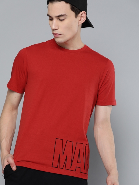 

Kook N Keech Marvel Men Red & Black Placement Print Round Neck T-shirt