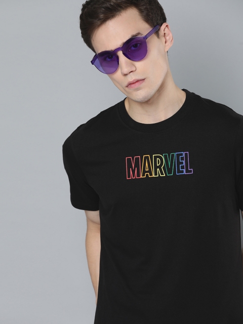 

Kook N Keech Marvel Men Black Printed Detail Round Neck T-shirt