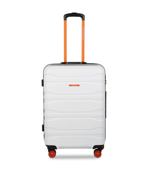 

United Colors of Benetton Unisex White 360-Degree Rotation Medium Trolley Suitcase