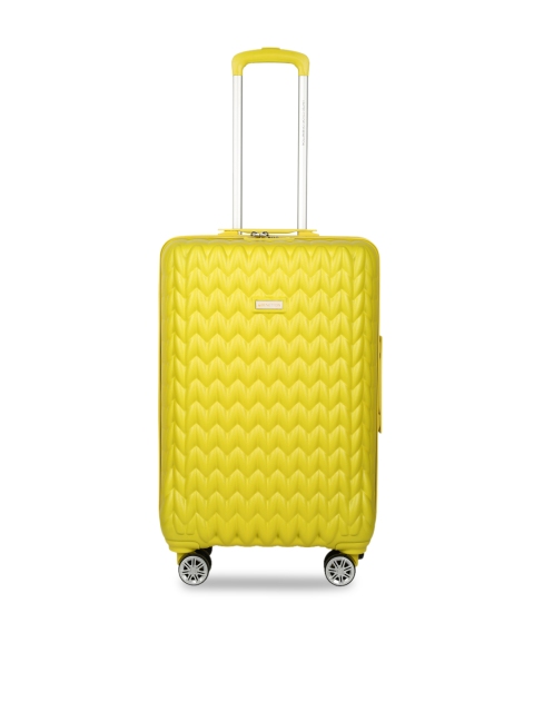 

United Colors of Benetton Unisex Yellow 360-Degree Rotation Medium Trolley Suitcase