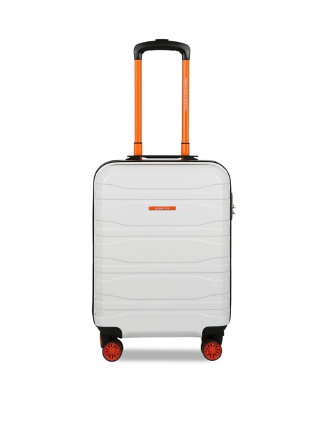 

United Colors of Benetton Unisex White & Orange 360-Degree Rotation Cabin Trolley Suitcase