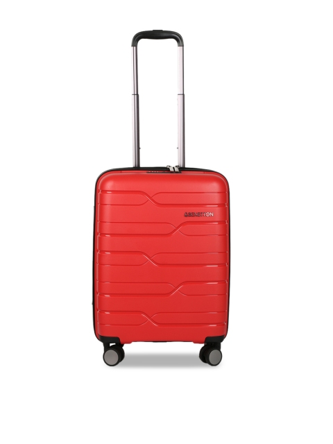

United Colors of Benetton Unisex Red 360-Degree Rotation Cabin Trolley Suitcase