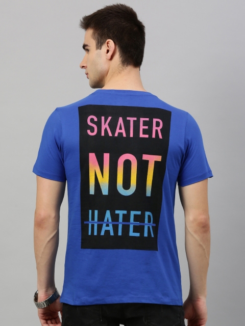 

Kook N Keech Men Blue Typography Printed Round Neck T-shirt