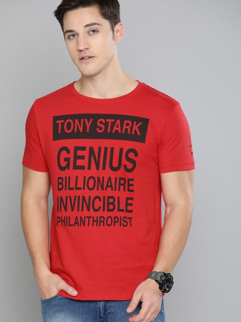 

Kook N Keech Marvel Men Red & Black Printed Round Neck T-shirt