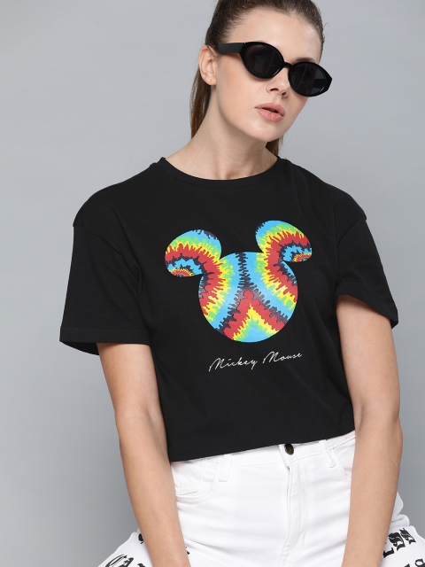

Kook N Keech Disney Women Black Printed Round Neck T-shirt