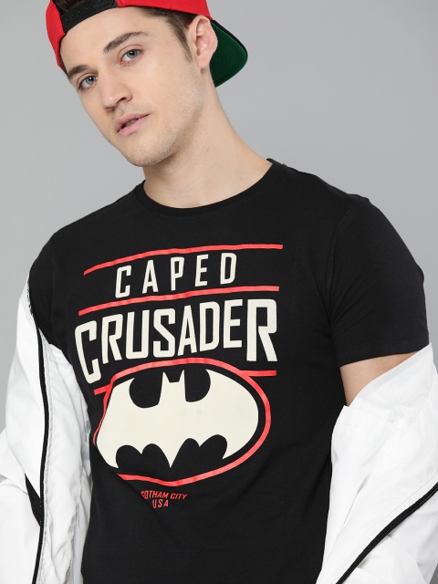

Justice League Men Black Printed Round Neck T-shirt