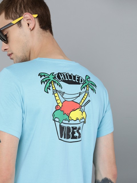 

Kook N Keech Men Blue Back Printed Round Neck T-shirt