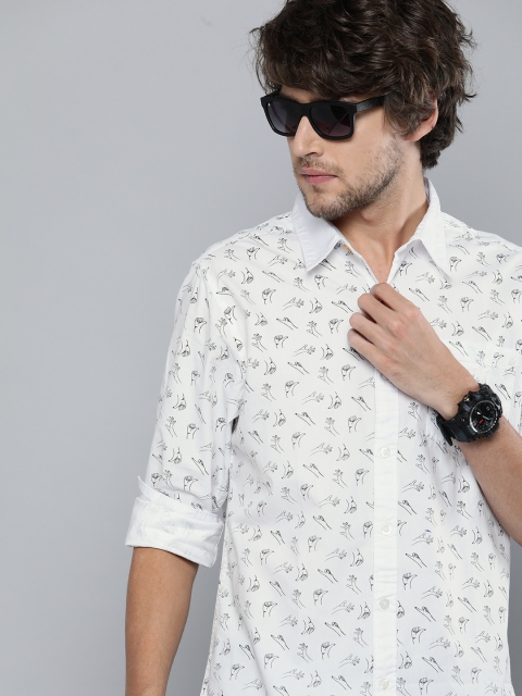 

Kook N Keech Men White & Black Regular Fit Printed Casual Shirt