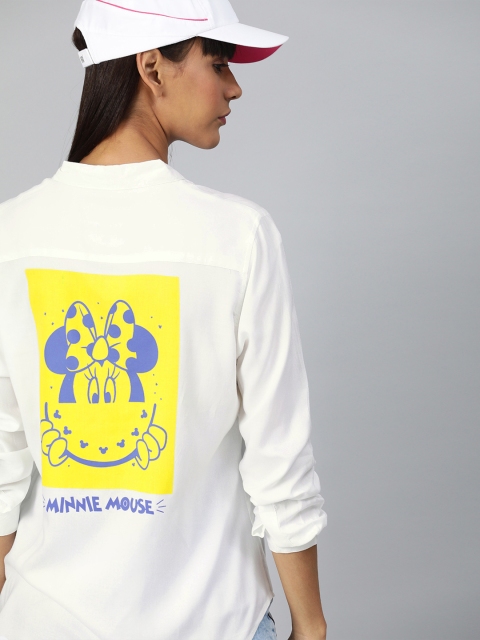 

Kook N Keech Disney Women White Regular Fit Back Printed Casual Shirt