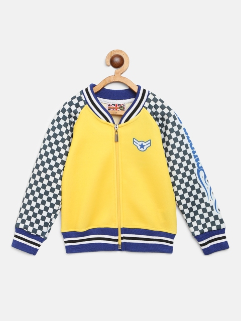 

GAME BEGINS Boys Yellow & Blue Checked Detail Bomber Jacket