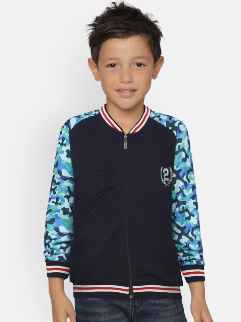 

GAME BEGINS Boys Navy Blue Quilted Sweatshirt