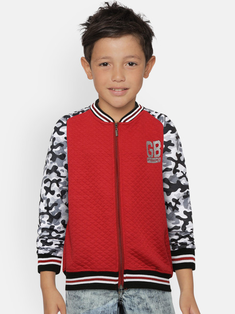 

GAME BEGINS Boys Red Quilted Sweatshirt
