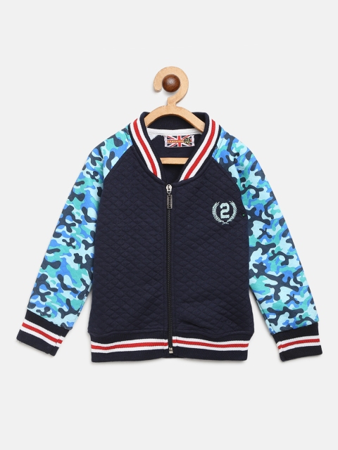 

GAME BEGINS Boys Navy Blue Quilted Sweatshirt
