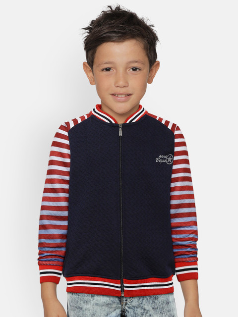 

GAME BEGINS Boys Navy Blue Quilted Sweatshirt