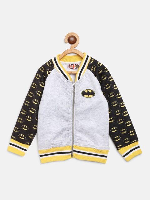

GAME BEGINS Boys Grey Melange Self Design Batman Sweatshirt