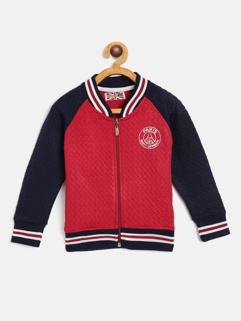 

GAME BEGINS Boys Maroon & Navy Blue Chevron Embroidered Sweatshirt