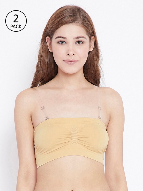 

C9 AIRWEAR Pack of 2 Nude-Coloured Solid Non-Wired Non Padded Bandeau Bra