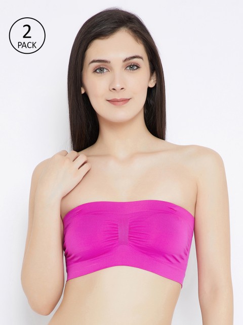 

C9 AIRWEAR Pack of 2 Fuchsia Solid Non-Wired Non Padded Bandeau Bra