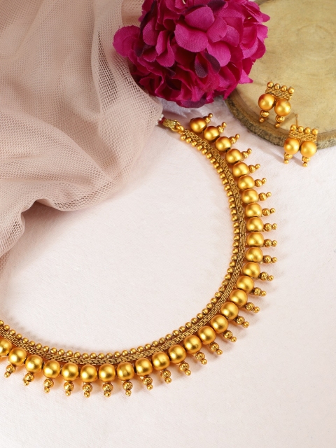

Rubans Women Gold Plated Temple Jewellery Set