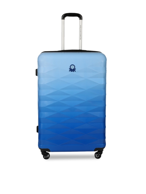 

United Colors of Benetton Unisex Blue Textured Large Trolley Suitcase