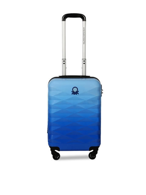 

United Colors of Benetton Unisex Blue Textured Cabin Trolley Suitcase