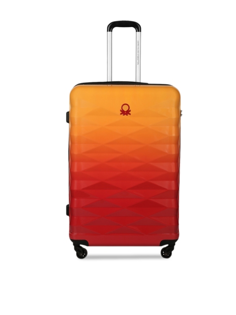 

United Colors of Benetton Unisex Orange Textured Large Trolley Suitcase