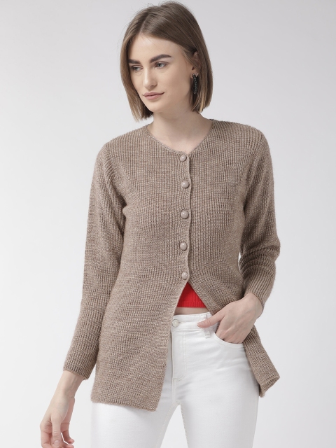 

Cayman Women Taupe Shimmered Ribbed Cardigan
