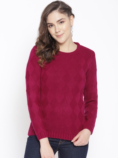 

Cayman Women Magenta Self-Design Woollen Sweater