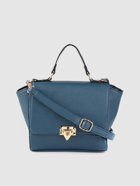 

Carlton London Blue Solid Satchel Bag