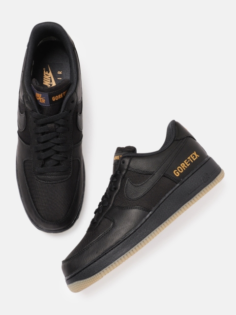 

Nike Men Black AIR FORCE 1 GTX Leather Sneakers