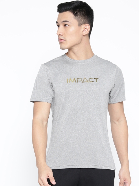

Yuuki Men Grey Melange Solid Round Neck T-shirt