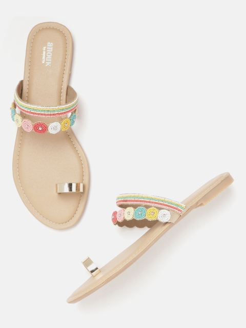 

Anouk Women Multicoloured Beaded One Toe Flats, Multi